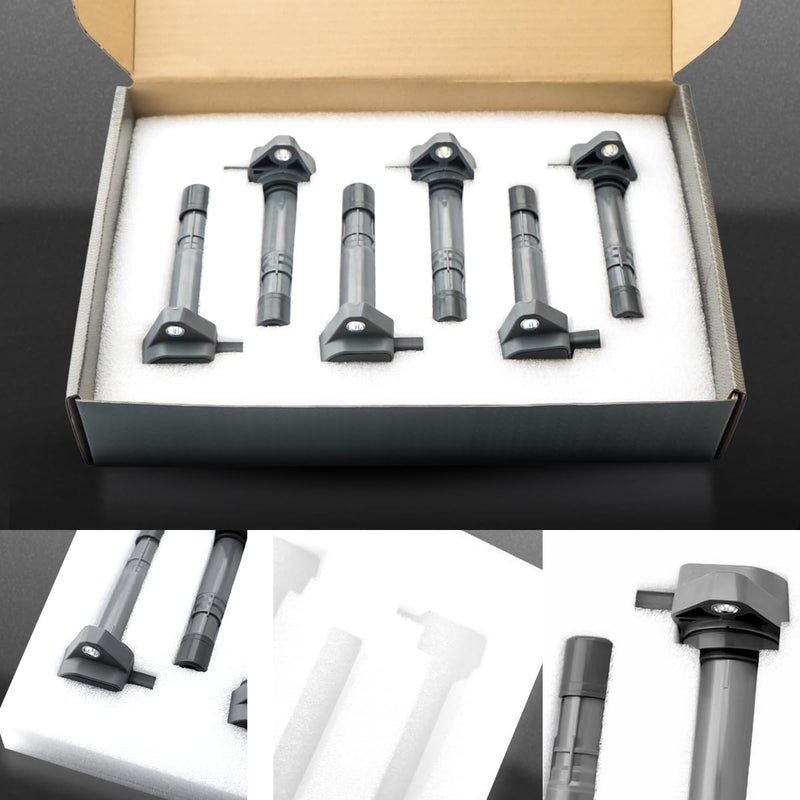 Micro Set of 6 Ignition Coil Pack Compatible with Honda Acura Saturn 2001 2002 2003 2004 2005 2006 2007 2008 2009 Pilot Ridgeline MDX Vue 3.5L 3.7L V6 Replacement for UF400 UF512 UF307 C1460 - Image 5